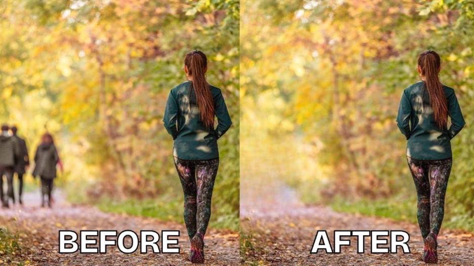 Simple before-and-after cleanup image