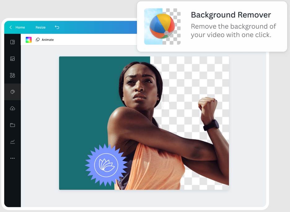 Canva background removal tool in action